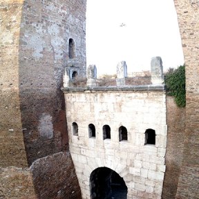 This is the view out of my fourth floor window: part of the ancient wall of Rome.